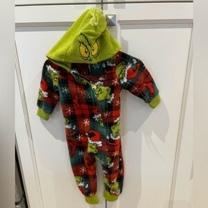 Grinch Kids One Piece romper - Green and Red 6-12m
